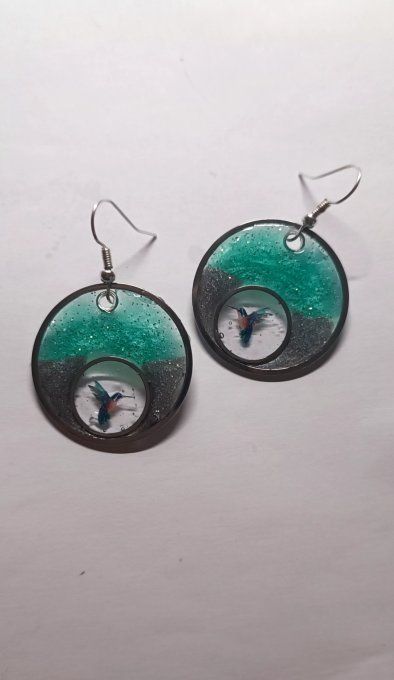 Boucles d'oreilles colibri 
