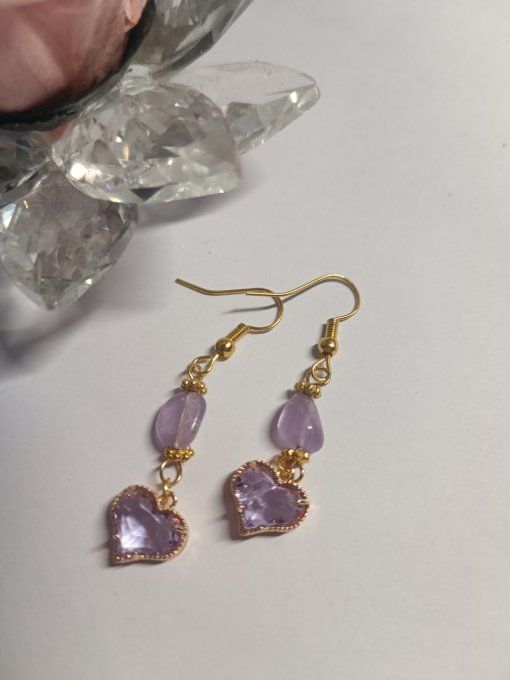 Boucles d'oreilles love lila